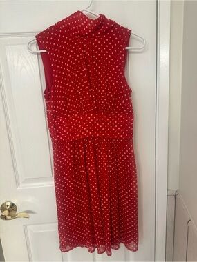 VENUS Red Dress with White Polka Dots